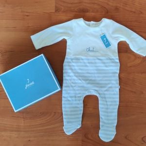 Jacadi velour footie/pajamas, 6m